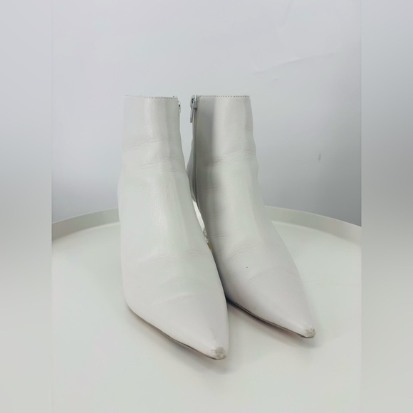 Tony Bianco Leather Glam Booties in Milk Capresso Crystal Heel White Cream 6 - Picture 1 of 5
